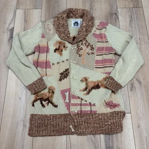 Cárdigan Suéter Tejido Handknits by Storybook Talla XS Perro Caniche Doodle Tejido Cosido - Imagen 1 de 9