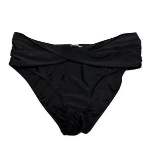Parte inferior de bikini Shekini negra torcida frontal talla grande NUEVO - Imagen 1 de 2