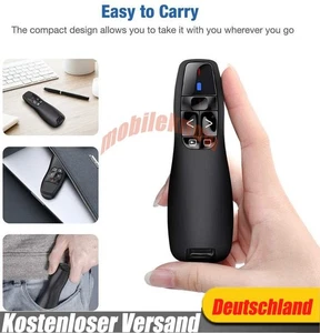 2.4 GHz USB Presenter Powerpoint Clicker Präsentation Fernbedienung Wireless DE. - Afbeelding 1 van 12