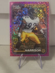 2024 TOPPS CHROME NFL "JAMES HARRISON" PINK SPECKLE REFRACTOR SERIAL 274/399 - Picture 1 of 3