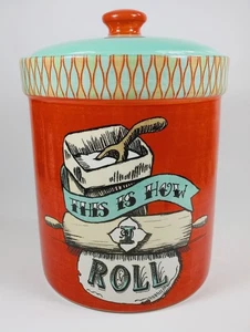 Certified International "This Is How I Roll" Bakers Storage Cookie Jar Canister. - Picture 1 of 12