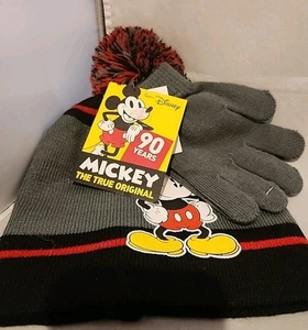 Mickey Mouse Disney Kinder Strick Beanie Handschuhe Set Bommelmütze Jungen.  Neu mit Etikett - Bild 1 von 3