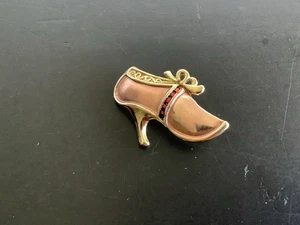 Vintage High Heel Rose Gold Tone Marked Made In Taiwan Brooch 2" - Picture 1 of 4