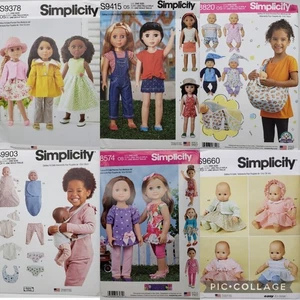 Simplicity UNCUT! U-PICK! Puppenkleidung Schnittmuster für 14 bis 15 Zoll Puppen - Bild 1 von 13