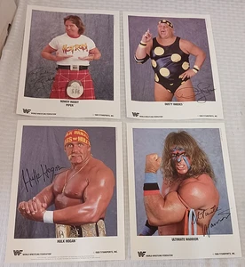 4 Vintage WWF Wrestling Color 8x10 Photo Set III Piper Dusty Hogan Warrior 1989 - Picture 1 of 2