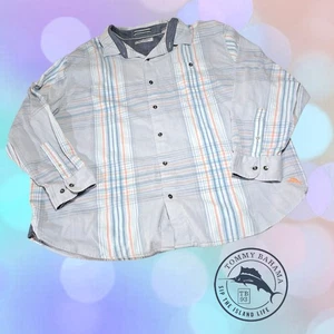 Tommy Bahama Herren Coastline Cord Sandwash Hemd blau & koralle kariert XXL - Bild 1 von 13