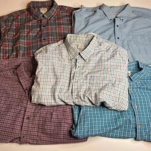 Lote L.L. Camisa Bean para hombre con botones XXL ajuste tradicional franela de algodón a cuadros - Imagen 1 de 11