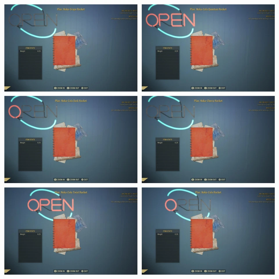 Fallout 76 Nuka Cola Rocket Set - Plan (PS4/PS5) - Image 1 of 1