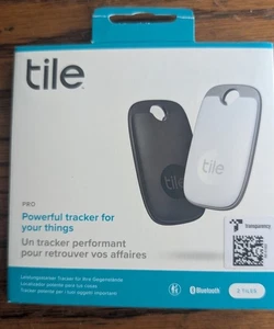 Tile Pro 2022 Tracker Bluetooth Universel - Noir/Blanc - Pack de 2 - Photo 1 sur 1
