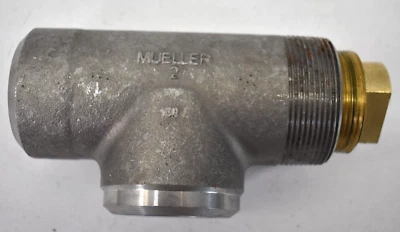 Mueller Service Tee Weld Forged Steel Body Plug Brass End Insert 2" Genuine OEM - Image 1 of 4
