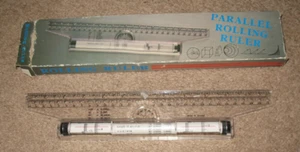 Rolling Ruler Design Drawing Angle Parallel Drawing Ruler Vintage - Picture 1 of 1