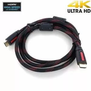 1.5m Premium Braided HDMI Cable Male to HDMI Cable with Easy Grip Plugs - Picture 1 of 5