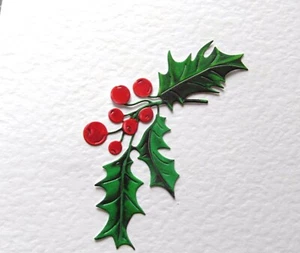 10 TATTERED LACE FESTIVE PINE ( HOLLY SPRIGS ) DIE CUTS - Picture 1 of 1