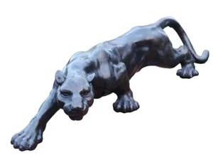 Cast Iron Figure of a Creeping Leopard in Bronze Look (2220) - Picture 1 of 4