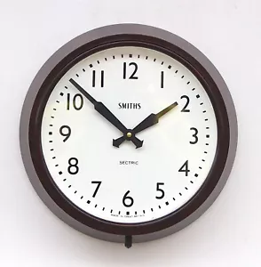 BRITISH 1950s SMITHS Midcentury Vintage Industrial Factory Bakelite Wall Clock - Picture 1 of 22