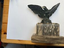 Original Adler auf Marmorsockel montiert -  mit originalen silbernem Edelweiß