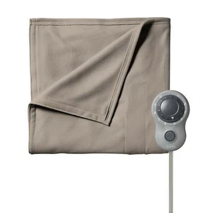 Sunbeam Heated Blanket w/ 10-Heat Settings Machine Washable, Size Full, Mushroom - Picture 1 of 4