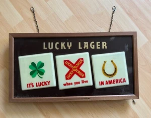 Letrero de cerveza Lucky Lager - Imagen 1 de 4