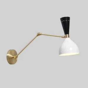 Stilnovo Style Diabolo Articulated Brass Wall Lamp Sconce Mid-Century Modern Bra - Picture 1 of 4