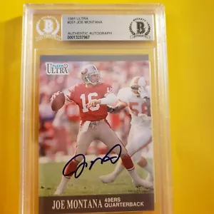 JOE MONTANA BECKETT AUTH ON CARD AUTO 1991 FLEER ULTRA - Picture 1 of 6