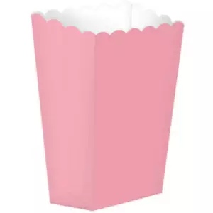 Small New Pink Popcorn Favour Gift Treat Goodie Lolly Birthday Party Boxes 5pk - Picture 1 of 1