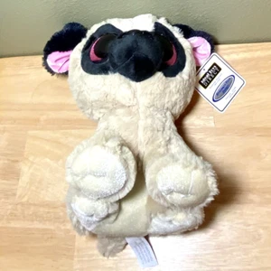 Ideal Toys Direct Plush Pug Puppy Dog Stuffed Animal 10” Tall Huge Pink Eyes EUC - Picture 1 of 9
