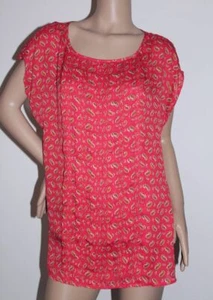 Liz Claiborne Blouse Top Rayon Short Sleeve Paisley Pleats Sz AU14-16 US L NEW - Picture 1 of 8