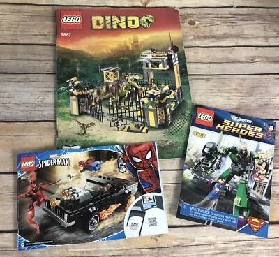 LEGO Instructions BOOKS ONLY! NO BRICKS! Dino 5887, Spider-Man 76103, DC 6862 - Image 1 of 4