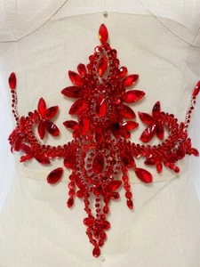 1PC Crystal Rhinestone Applique Sew on Flower Patch Trim DIY Wedding Dress Decor - Picture 1 of 17