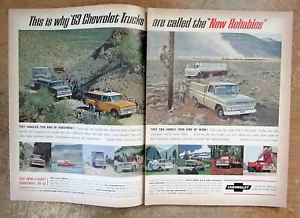 1963 Chevy Stepside Pickup Truck "New Reliable" Original Color Ad - Picture 1 of 1