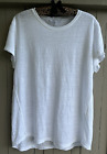 Frame Women's White Organic Linen Crew-Neck Short-Sleeve T-Shirt Top Size Medium