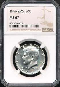 1966 SMS Kennedy Half Dollar NGC MS 67 *Pulled From A Special Mint Set (SMS)!* - Picture 1 of 2