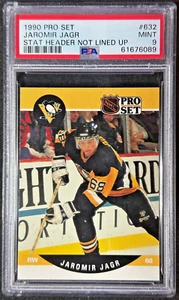 Jaromir Jagr RC 1990-91 Pro Set #632A ERR stats not ligned up Rookie PSA 9 MINT - Picture 1 of 2