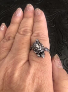 Soooo Cute Turtle Ring Size 8.75 Silver Plate - Picture 1 of 9