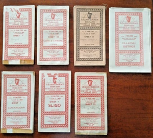 7 x Ordnance Survey of Ireland 1" Maps 1x Linen Wexford Cork Sligo 1950s & more - Picture 1 of 13