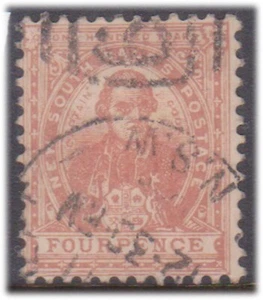 (F161-187) 1888 NSW 4d brown Cook stamp (GL)  - Foto 1 di 1