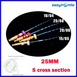 4 Stück Dental Blue Endodontische Feilen 25 mm Niti Rotary Wurzelkanal X-TWO S Kreuzfeilen - Bild 1 von 18