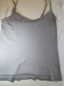 Y2K Bebe Gray Glitter Tank Top - Picture 1 of 17