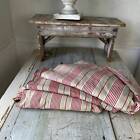 9 yards!!! Rustic Primitive Antique Red LINEN Flax vintage French ticking mater