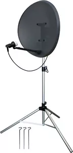 More details for large satellite tv dish tripod mount stand camping caravan sky freeview + pegs