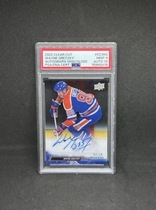 2022-23 Upper Deck Clear Cut Wayne Gretzky Clear Autograph Auto /10 PSA 9 - Picture 1 of 2
