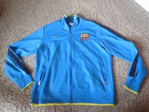 Nike Jacket Men's Large Blue FCB Barcelona Soccer Full Zip Warm Up Track Jacket - Picture 1 of 6