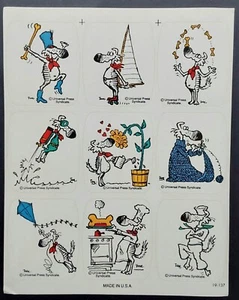 Vintage 80s Universal Press Syndicate Ted Martin Pavlov Dog Sticker Sheet *RARE* - Picture 1 of 1
