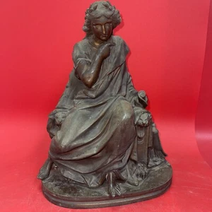 Vintage Regule Statue Signed E.PARTY ? Literary Academic Character - Picture 1 of 11