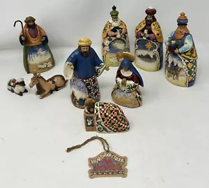 Jim Shore 2003 Joy To The World 9 Piece Nativity Set Heartwood Creek Christmas - Picture 1 of 9