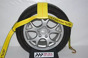 Car Tow Dollie Wheel Net Tie Down Towing Wrecker Supplies WIRE Hook YELLOW 4"T - Picture 1 of 9
