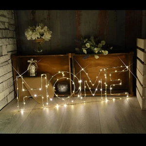 Large 'Home' Motif Decorative Wire Frame LED Lights, Warm White - Picture 1 of 3