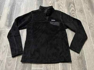 Patagonia Women’s Size Medium Fleece Re-Tool Snap-T Pullover Jacket Black - Picture 1 of 5
