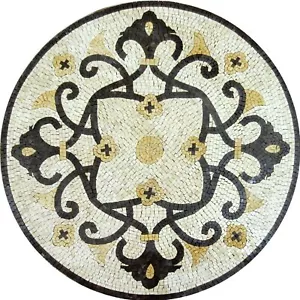 Traditionelle Schilder rund Handarbeit Medaillon Marmor Mosaik - Bild 1 von 1
