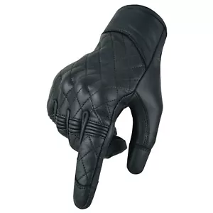 Motorrad Vollleder Handschuhe schwarz Biker TPU Knöchelschutz Touch KENFIT - Bild 1 von 10